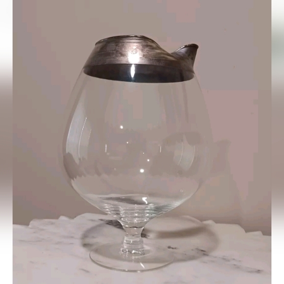 SOLD Dorothy Thorpe MCM Brandy Snifter Pitcher Silver Rim - Picture 2 of 7